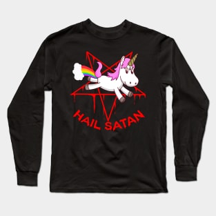 hail satan funny Long Sleeve T-Shirt